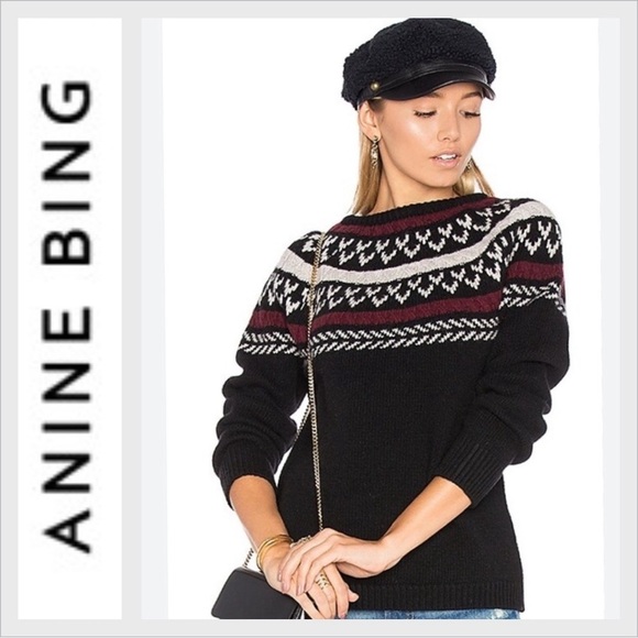 Anine Bing wool Fair Isle sweater size L - Picture 1 of 10
